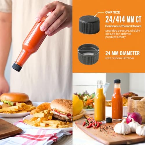 FastRack Woozy Bottle 5 oz (Pack of 12) | Small Hot Sauce Bottles for