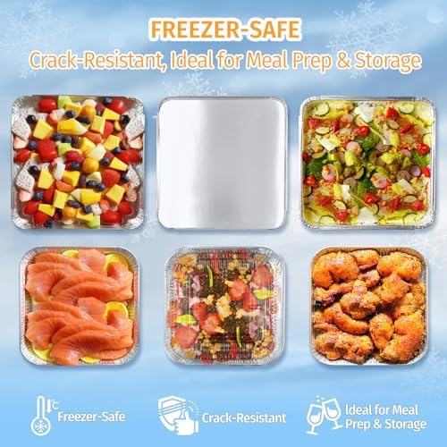 40 Pack Disposable Aluminum Pans with Lids, 9x9 & 8x8 Inch
