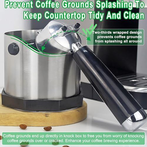 Stainless Steel Espresso Knock Box, Easy & Mess-Free Disposal of