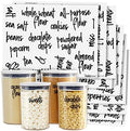 Talented Kitchen Pantry Labels for Food Containers - 157-Piece, Black