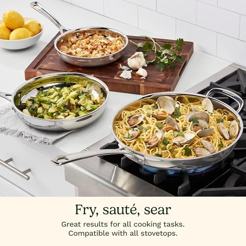 Cuisinart 3 Piece PureClad, Triple-Ply Stainless Steel Skillet Set, PCST22-81012