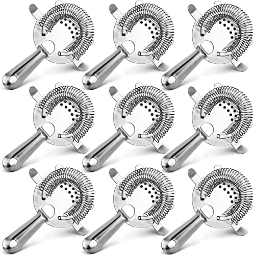 WUWEOT 9 Pack Cocktail Strainer, 4-Prong Stainless Steel Bar Strainer