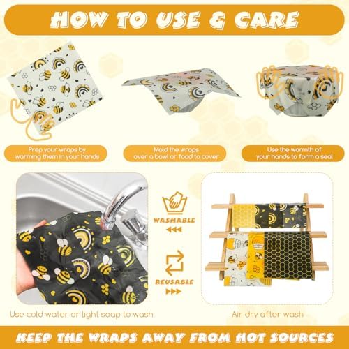Tranqun 27 Pack Reusable Beeswax Food Wraps