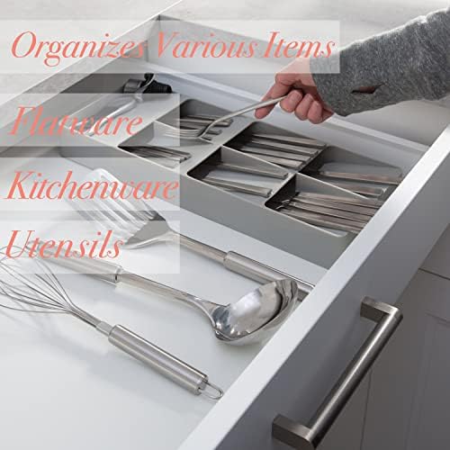 Kitchen Details 7 Slot Cutlery Drawer Organizer | Utensil Tray
