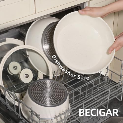 BECIGAR 24PCS Ceramic Pots and Pans Set