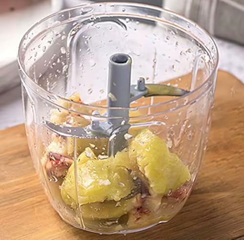 Manual Hand -Powered Food Chopper with Pull-Cord Mechanism – Compact