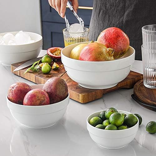 DOWAN Ceramic Bowl Set with Lids, Serving Bowls, Food Storage