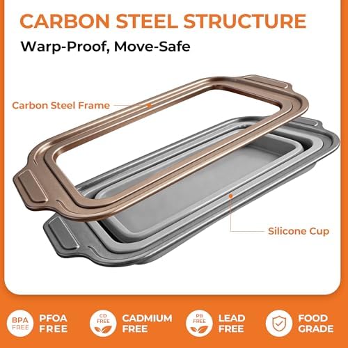 2-Pack Collapsible Silicone Bread Pans with Reinforced Rim & Oven