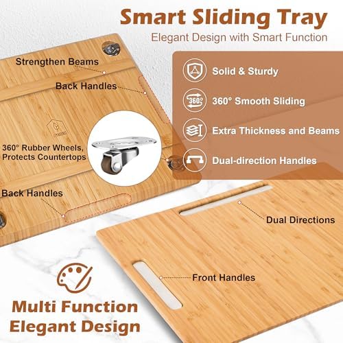 Joy&Grace Bamboo Appliance Slider for Coffee Maker, Natural