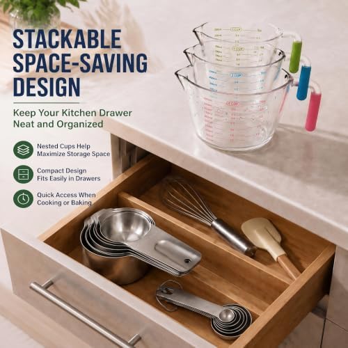 AIKEXIN Stainless Steel Measuring Cups & Spoons Set, Precision Baking