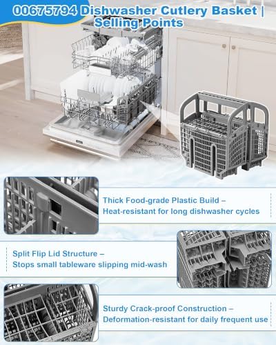 00675794 Dishwasher Cutlery Basket Fits Bosch Thermador 800/500 Series