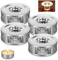 4 Pack Teapot Warmer, Stainless Steel Tea Warmer with Tealight Candle
