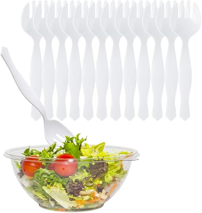 PARTY BARGAINS Disposable White Plastic Serving Forks 8.75 Inch – Heavy Duty - Image 7