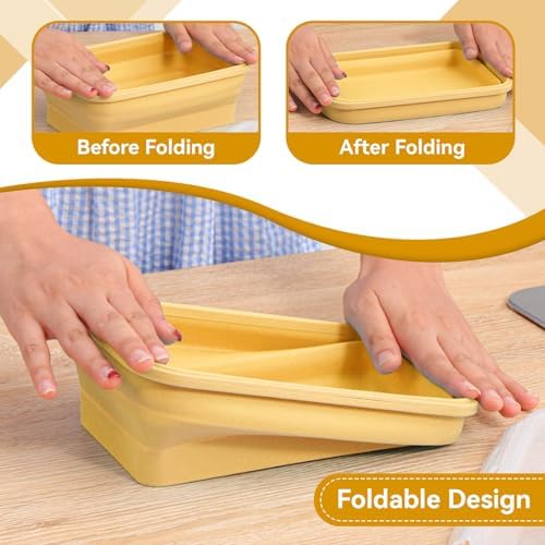 2PCS 500ml Collapsible Tupperware, Food Storage Containers with Lids
