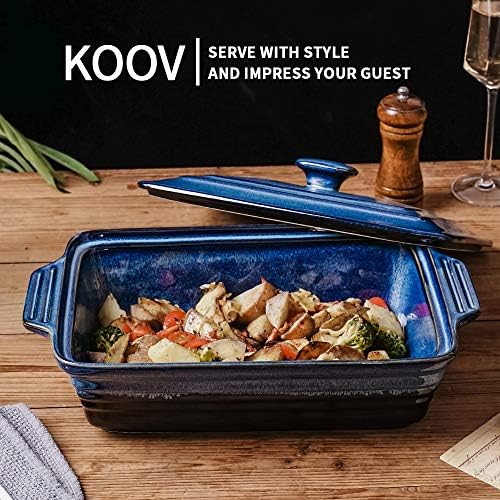 KOOV Ceramic Casserole Dish with Lid, 9 x 13 Inches