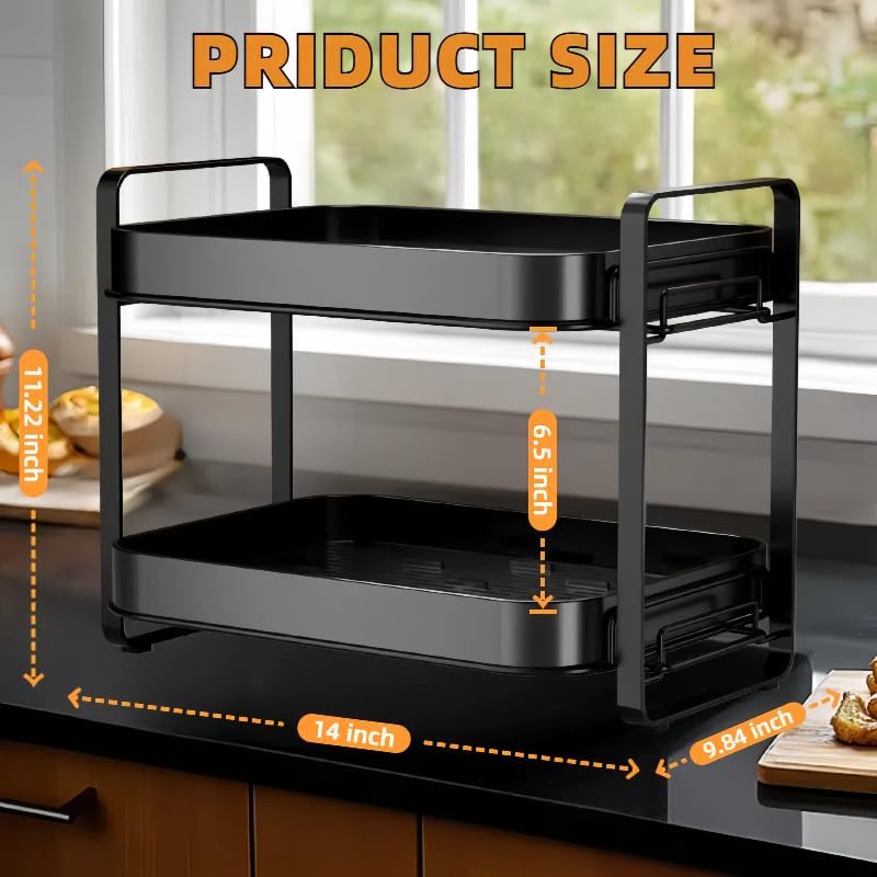 2-Tier Cup Drying Rack & Coffee Bar Accessories with Drying Tray