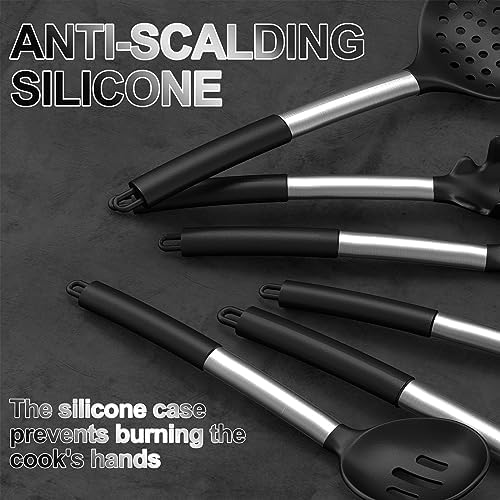 Umite Chef Silicone Kitchen Utensils Set, 26Pcs Black