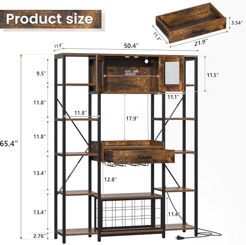 65.35'' 5-Tier Industrial Microwave Bakers Rack
