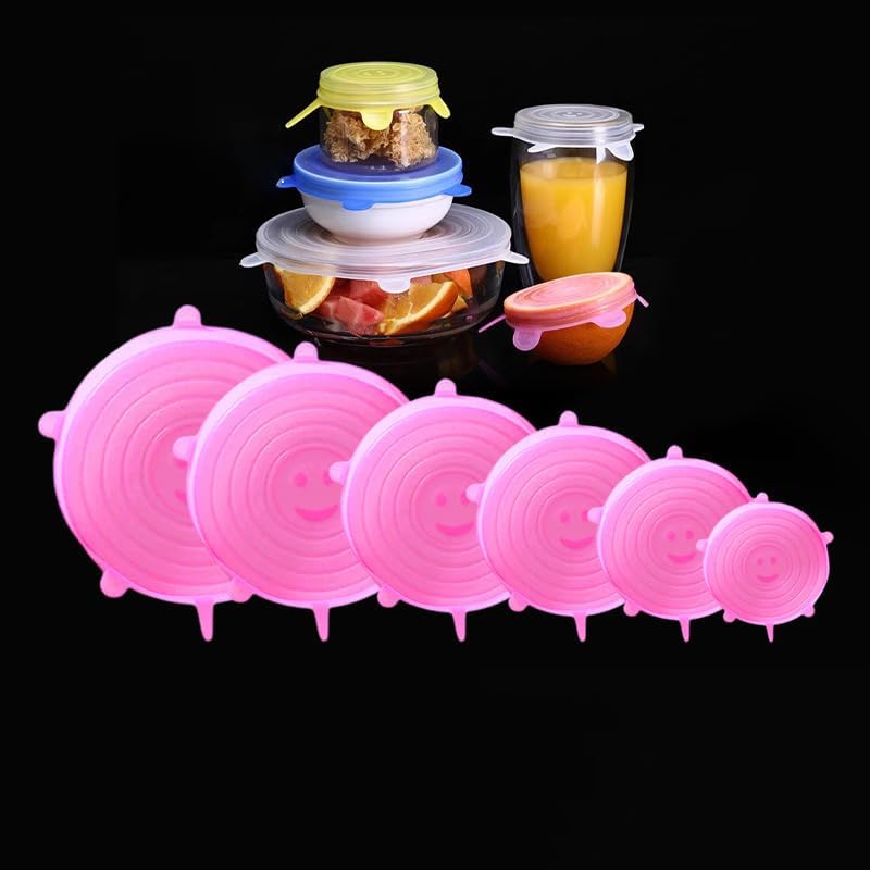 Silicone Stretch Lids, 6 Pack, 6 Sizes