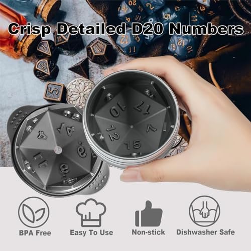 Nax Caki D20 Dice Ice Mold, DND Gamer Gifts for Men Women, Cool
