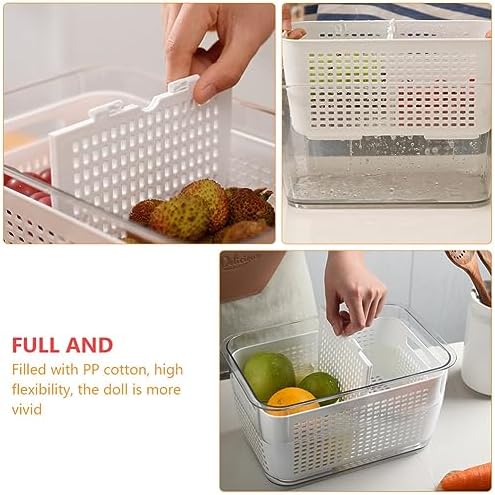 Kichvoe Food Storage Containers with Lids Double Layer Crisper Produce