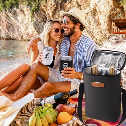 Bridal Shower Couples Gift Set, Wedding Wine Tumblers & Tote Bag