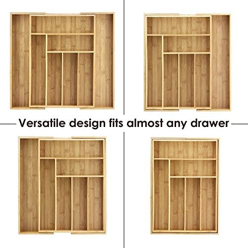 Totally Bamboo Kitchen Drawer Organizer, Expandable Silverware