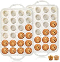 2 Pieces Silicone Muffin Pans, Reinforced Metal Frame