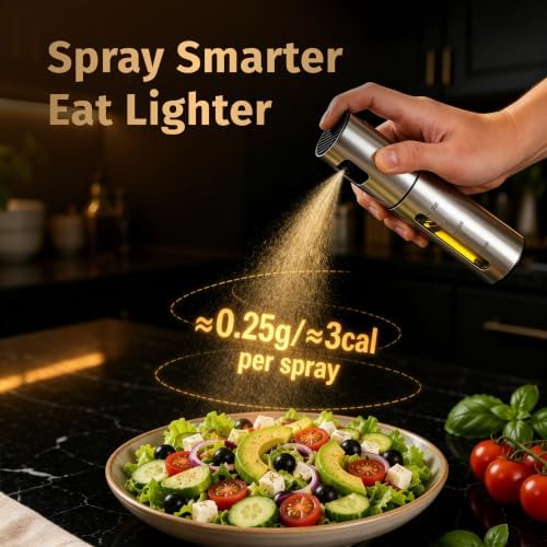 Stainless Steel Olive Oil Sprayer, Glass Spray Bottle