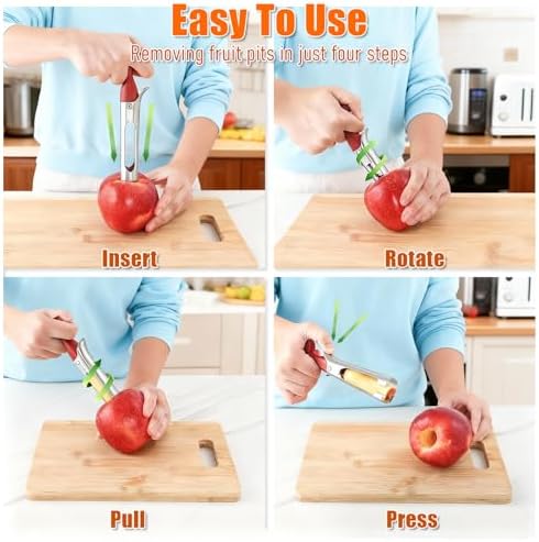 Bestac Apple Corer - Stainless Steel Sharp & Safe Easy to Remove Cores