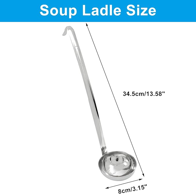 Piutouyar 3 Pcs 4 oz Soup Ladle Set, Stainless Steel Ladle - Image 2