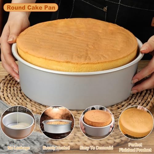 3-Pack 6 Inch & 3-Pack 8 Inch Aluminum Round Cake Pan, Round Layer