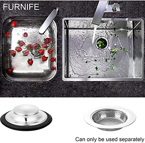 Kitchen Sink Strainer and Sink Stopper, Stainless Steel Garbage