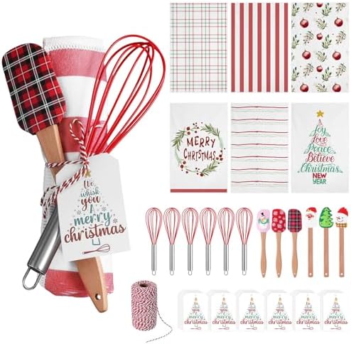 Mimorou 6 Set Christmas Whisks and Spatulas Set Kitchen Gift, Classic
