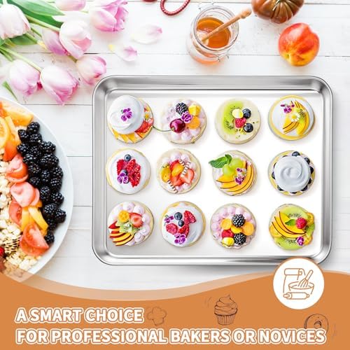 Stainless Steel Baking Sheet Pan Set of 2, Cookie Sheets