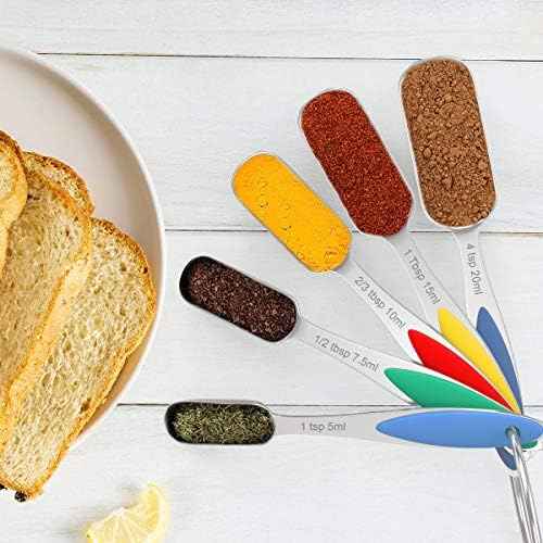 Measuring Cups and Spoons - Wildone Stainless Steel 20 Piece Stackable Set, Includes 8 Measuring Cups, 10 Measuring Spoons, 1 Leveler & 1 Whisk, for Dry and Liquid Ingredient