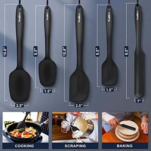 Walfos 600°F High Heat Resistant Silicone Spatula Set of 5- Food Grade