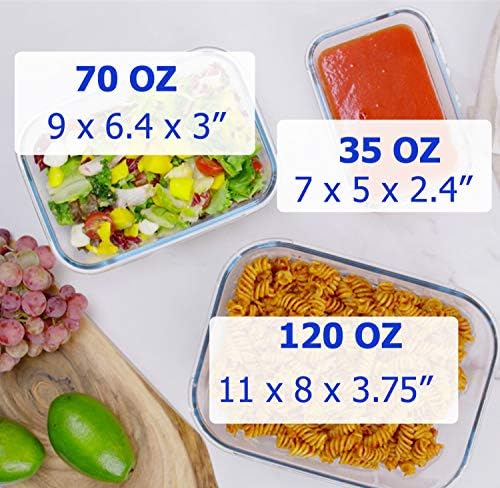 AGTRADE X-LARGE Glass Food Storage Containers with Lids Baking Dish
