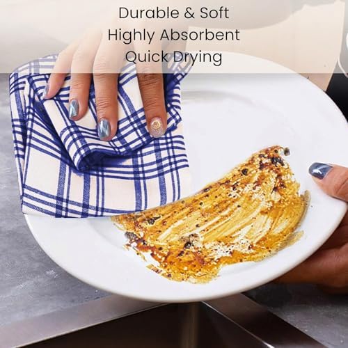 Cotton Clinic Assorted Kitchen Towels 5 Pack – Soft Absorbent Quick