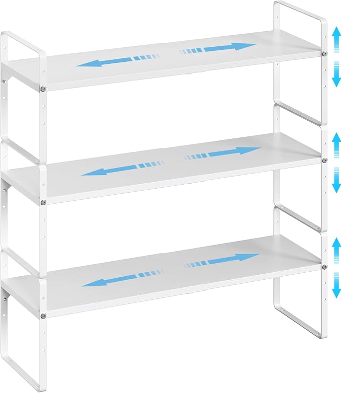 15.5 to 25.5 Inch Kitchen Cabinet Shelf Organizers, Adjustable Kitchen Counter by X-cosrack