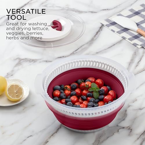 COOK WITH COLOR Collapsible Salad Spinner - 4 QT Space Saving Lettuce
