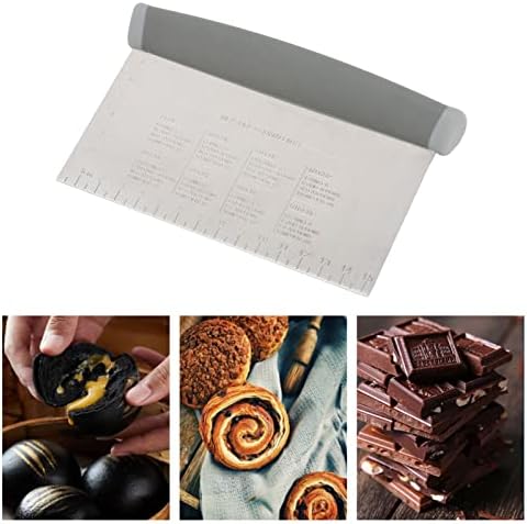 Stainless Steel Bench Scraper, Dough Pastry Scraper with Measuring