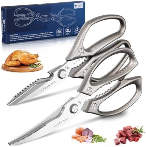 SSGP Heavy Duty Kitchen Shears Set - All Purpose Meat Scissors for