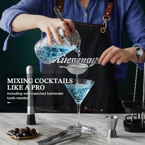 KITESSENSU Cocktail Shaker Set Bartender Kit with Stand | Complete
