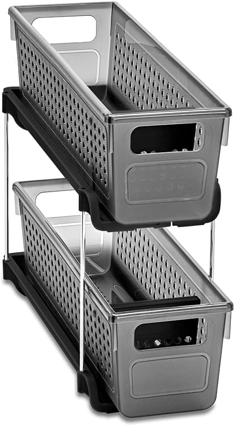 madesmart Premium Small 2 Tier Organizer, Under Cabinet Storage by madesmart%C2%AE