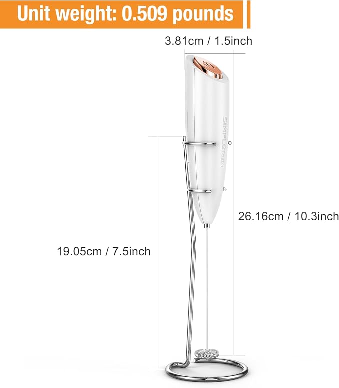 SIMPLETASTE Milk Frother Handheld Electric Foam Maker, Drink Mixer - Image 7
