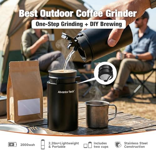 2-in-1 Portable Electric Burr Coffee Grinder, 38 Settings