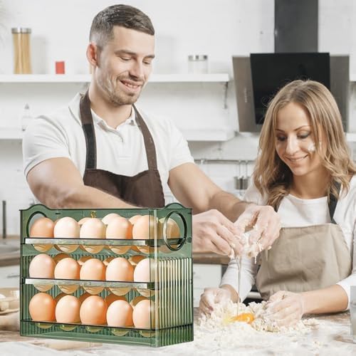 Koja 30-Egg Flip-Up Fridge Organizer, 3-Layer BPA-Free