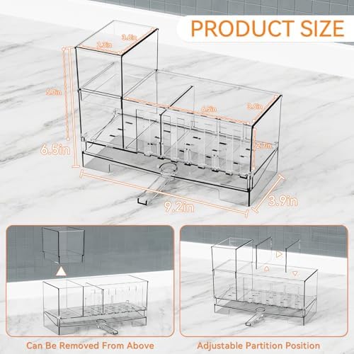 Yieach Clear Sink Caddy Organizer and Sponge Holder