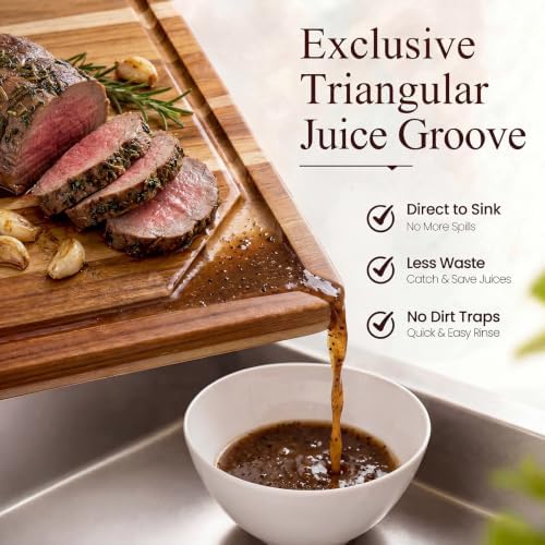 Kikcoin Teak Wood Cutting Board Set of 3